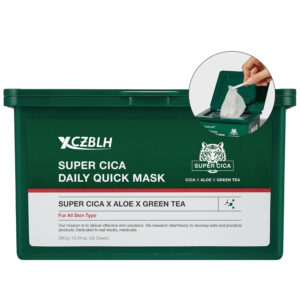 OEM/ODM Super Cica Daily Quick Facial Masks (30 Sheets) - 60-Second Soothing & Hydrating Facial Mask with 88% Cica, Instant Cooling & Moisturization - 100% Vegan Certified, Korean Skincare