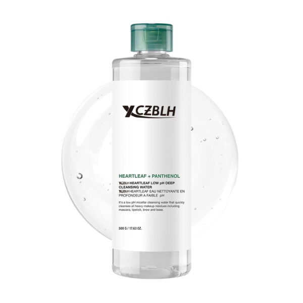 OEM/ODM Heartleaf Low pH Deep Cleansing Water, Micella Water, Panthenol, Squalane, Makeup Remover for Sensitive Skin, Korean Skin Care (500g, 17.63 oz.)