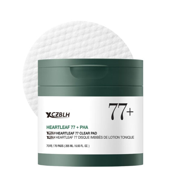 OEM/ODM Heartleaf 77 Toner Pad, Mild Exfoliating Facial Pads for Glass Skin, Hydrating Pore Care for Sensitive Skin, Heartleaf Extract, PHA, Centella, Non comedogenic, Korean Skin Care (70 Pads)