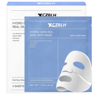 OEM/ODM Hydro Cera-nol Real Deep Mask, Overnight Hydrogel Mask, Hydrating Facial Mask For Sensitive Skin, Redness Reducing & Quick Soothing Effect, 1.19oz(34g) x 4ea
