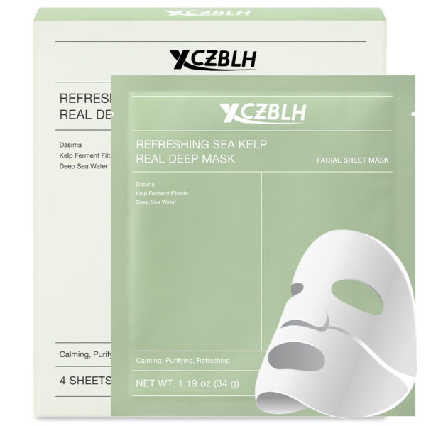 OEM/ODM Refreshing Sea kelp Real Deep Mask, Overnight Hydrogel Mask, Calming, Oil & Sebum Control, Blemish Care 1.19oz(34g) x 4ea