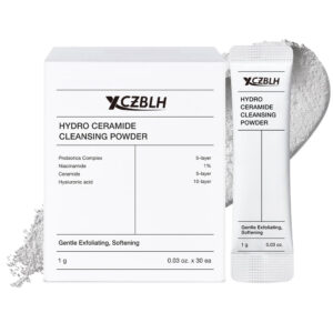 OEM/ODM Hydro Ceramide Cleansing Powder, Gentle Exfoliating Daily Facial Cleanser with Hyaluronic Acids & Ceramides, Enzyme Powder | 0.03 oz x 30ea