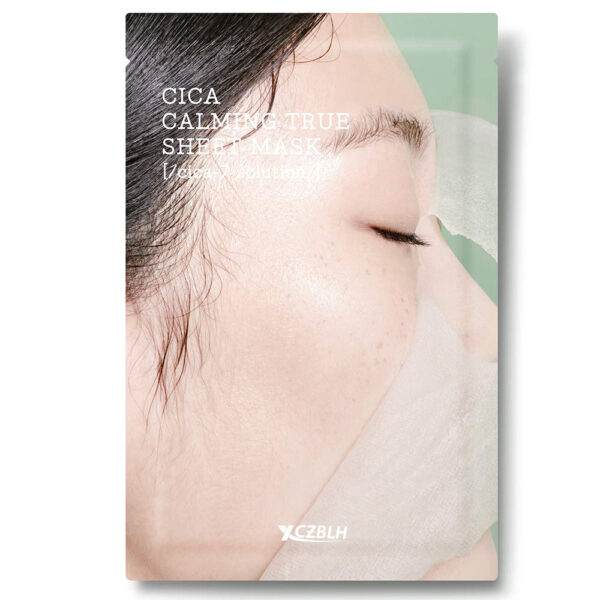 OEM/ODM Cica Calming True Sheet Mask, 21ml/0.71 fl.oz, Centella Face Mask with Centella Asiatica, Lightweight Finish, Parabens Free, Korean Skin Care