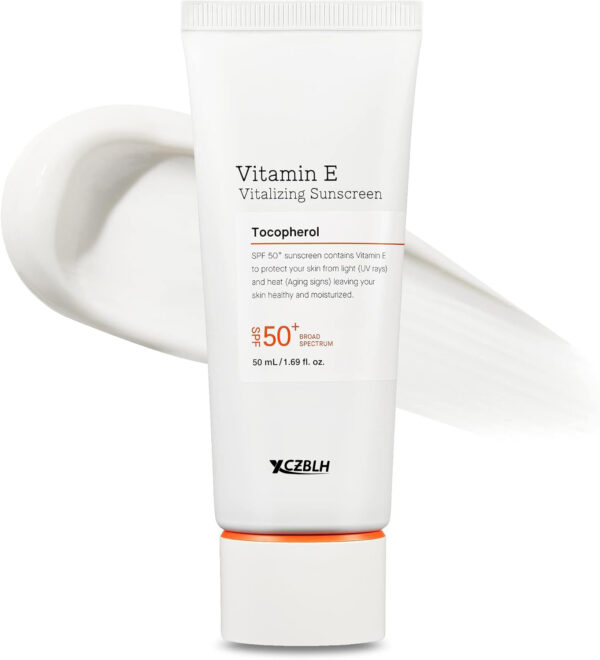 OEM/ODM Vitamin E Vitalizing Face Sunscreen SPF 50, 1.69 fl oz, SPF Moisturizer, Lightweight under Makeup, Travel Essentials, Summer Essentials, Korean Skin Care, Korean Sunscreen for Face