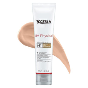 OEM/ODM UV Physical Tinted Sunscreen for Face, SPF 41 Tinted Sunscreen, 100% Mineral Active Sunscreen