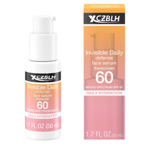 OEM/ODM Invisible Daily Defense Face Sunscreen + Hydrating Serum with Broad Spectrum SPF 60 & Antioxidants to Help Skin Glow, Oil-Free, Fragrance Free, 1.7 fl. oz