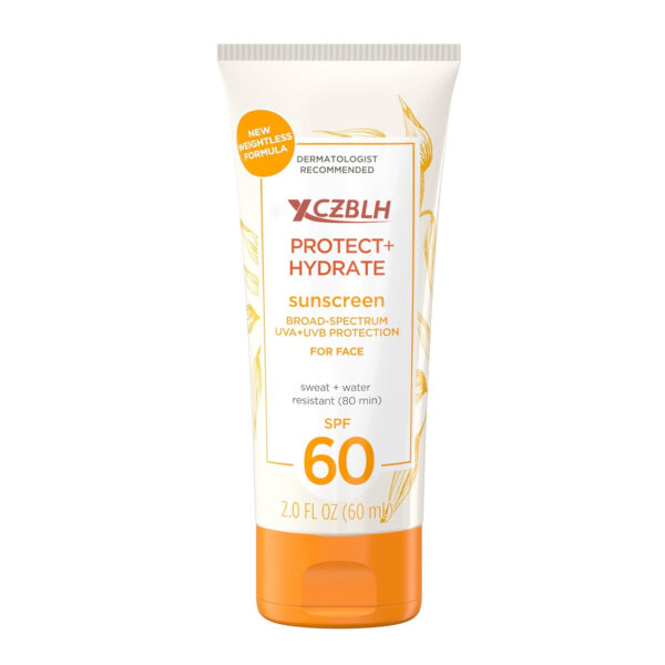 OEM/ODM Protect + Hydrate Face Sunscreen, SPF 60 Broad Spectrum, for Sensitive Skin, Travel Size, Water Resistant, Paraben, Oxybenzone & Oil Free, 2 fl oz