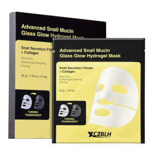 OEM/ODM Advanced Snail Mucin Glass Glow Hydrogel Face Masks Skincare 3 EA, Collagen Face Mask, Travel Essentials, Overnight Face Mask, Korean Skin Care